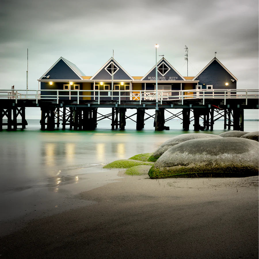 Busselton Jetty captured one stormy morning with lightning overhead and almost near minus degrees. Busselton Jetty Photos