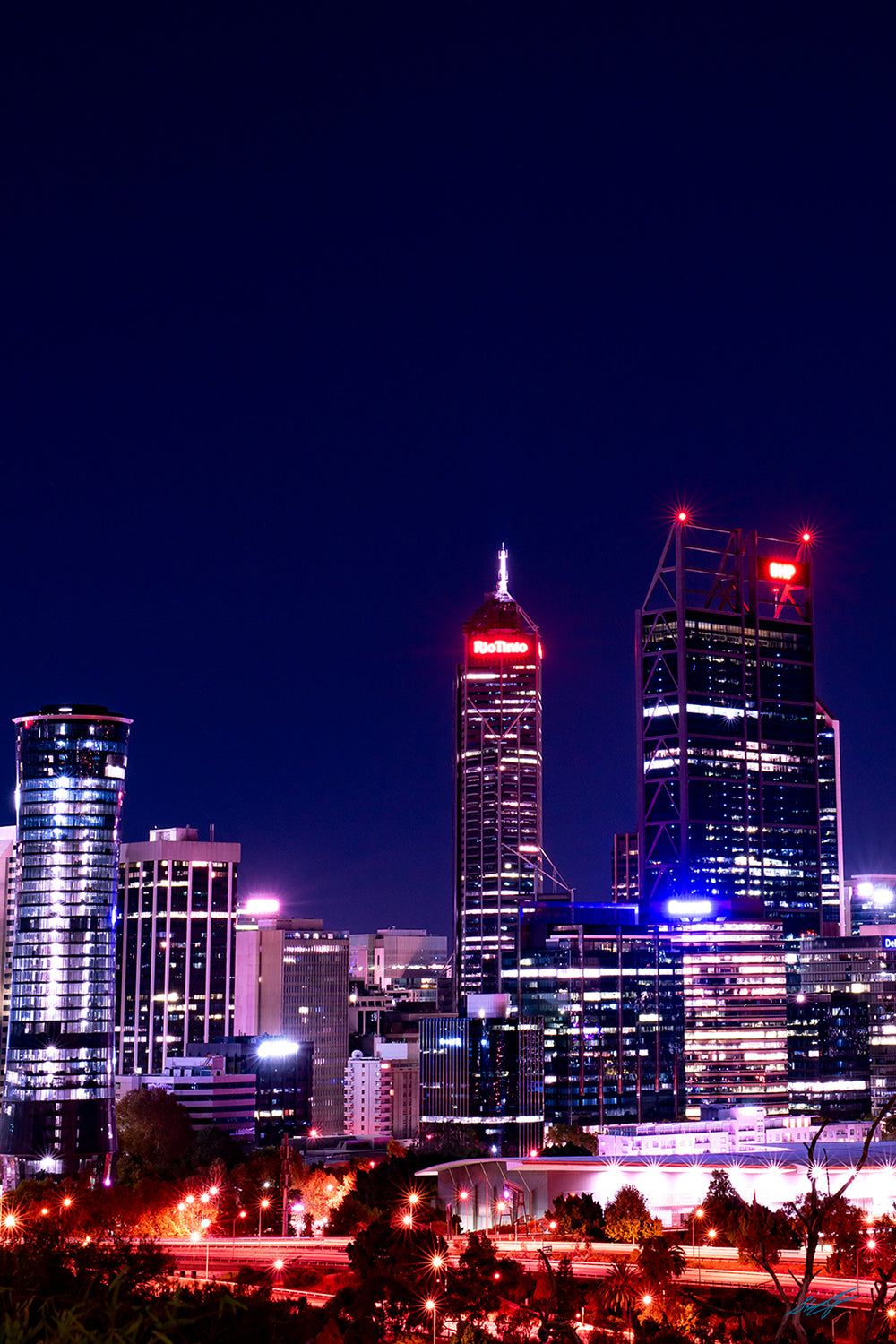 City Lights of Perth Western Australia Acrylic Block (6169)